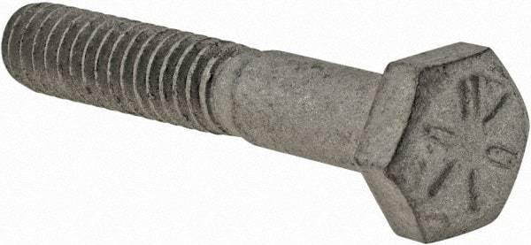 Armor Coat - 1/4-20 UNC, 1-1/2" Length Under Head Hex Head Cap Screw - Partially Threaded, Grade 8 Steel, 7/16" Hex - Industrial Tool & Supply