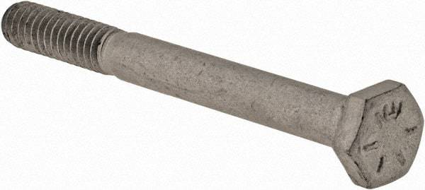 Armor Coat - 1/4-20 UNC, 2-1/2" Length Under Head Hex Head Cap Screw - Partially Threaded, Grade 8 Steel, 7/16" Hex - Industrial Tool & Supply
