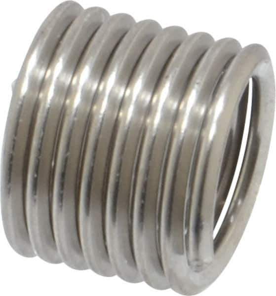 Recoil - M8x1.25 Metric Coarse, 12" OAL, Free Running Helical Insert - 7-3/8 Free Coils, Tanged, Stainless Steel, 1-1/2D Insert Length - Industrial Tool & Supply