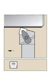 Kennametal - DSRN, Left Hand Cut, 15° Lead Angle, 1" Shank Height x 1" Shank Width, Negative Rake Indexable Turning Toolholder - 6" OAL, SN..43. Insert Compatibility, Series Kenclamp - Industrial Tool & Supply