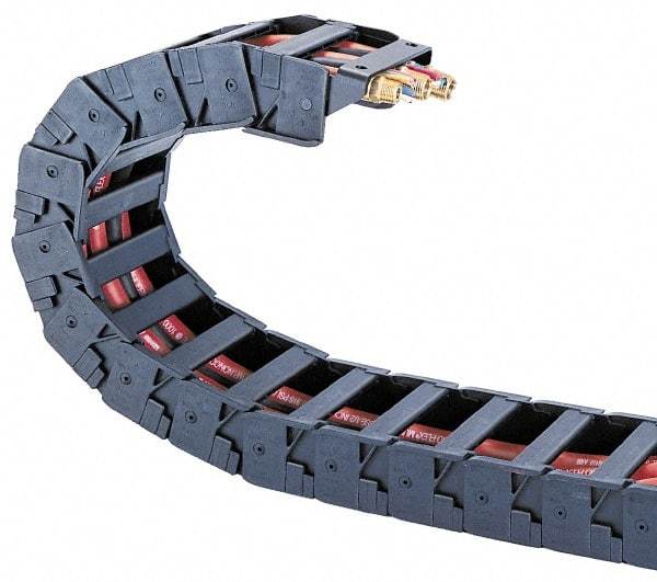 Hubbell Workplace - 3 Ft. Long, Nylon, Flip Top Cable and Hose Carrier - 4-1/4 Inch Inside Width x 1-3/4 Inch Inside Height, 5.36 Inch Outside Width x 2-1/2 Inch Outside Height, 4.78 Inch Bend Radius - Industrial Tool & Supply