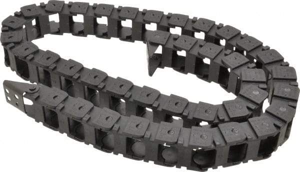 Hubbell Workplace - 3 Ft. Long, Nylon, Fixed Open Cable and Hose Carrier - 1 Inch Inside Width x 3/4 Inch Inside Height, 1.44 Inch Outside Width x 1 Inch Outside Height, 1.91 Inch Bend Radius - Industrial Tool & Supply