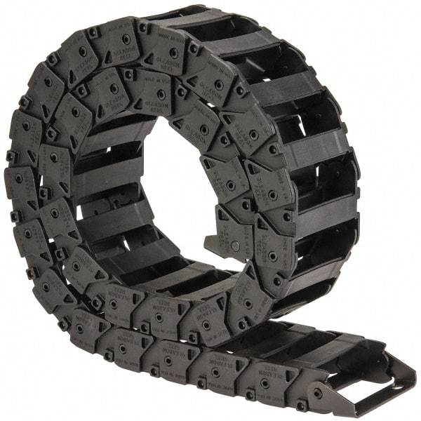 Hubbell Workplace - 3 Ft. Long, Nylon, Fixed Open Cable and Hose Carrier - 3.08 Inch Inside Width x 0.98 Inch Inside Height, 3.7 Inch Outside Width x 1.34 Inch Outside Height, 3.7 Inch Bend Radius - Industrial Tool & Supply