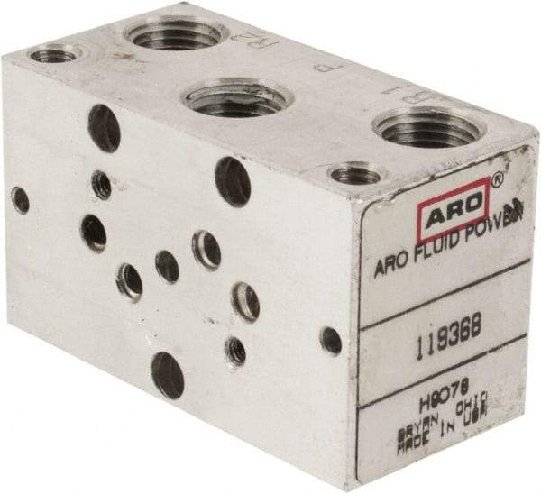 ARO/Ingersoll-Rand - 1/8" Solenoid Valve Manifold Subbase - Use with Sierra 15mm Solenoid Valves - Industrial Tool & Supply