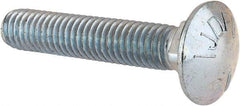 Value Collection - 3/8-16 UNC 2" Length Under Head, Standard Square Neck, Carriage Bolt - Grade 5 Steel, Zinc-Plated Finish - Industrial Tool & Supply