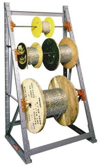 Made in USA - 1 Bay, 2,000 Lb Capacity, Gray Reel Storage Rack - 36" Wide x 96" High x 36" Deep - Industrial Tool & Supply