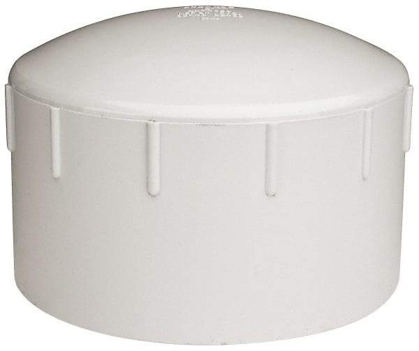 Value Collection - 8" PVC Plastic Pipe End Cap - Schedule 40, Slip End Connections - Industrial Tool & Supply