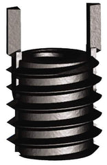 Jergens - M6x1.00 Internal, 3/8-16 External, Metric Coarse/UNC, 7.8mm Insert Length, Solid Keylocking Thread Inserts - Carbon Steel, Zinc Phosphate Finish, Grade C1215, 6H Internal Class of Fit, 2A External Class of Fit, Use Tool 215-064843 - Industrial Tool & Supply