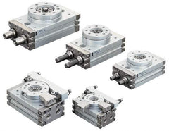SMC PNEUMATICS - 118mm Table Diam x 40mm Piston Diam Rotary Actuator Table - 14 to 145 psi, 122.07 LBF Radial Load, 166.36 LBS Thrust Load Up, 226.83 LBS Thrust Load Down, 1/8" NPT Port, 240mm Long x 120mm Wide x 74mm High - Industrial Tool & Supply