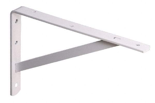Knape & Vogt - 1,000 Lb Capacity, White Finish, L-Bracket - 20" Long, 13.1" High - Industrial Tool & Supply
