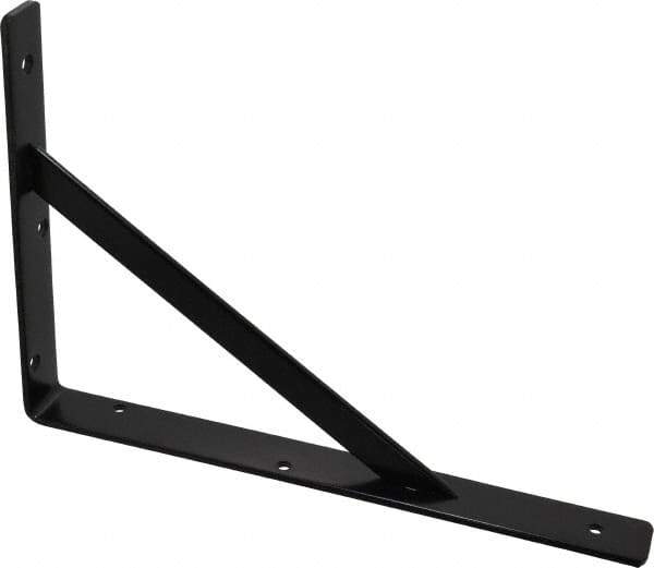 Knape & Vogt - 1,000 Lb Capacity, Black Epoxy Coated, L-Bracket - 12" Long, 8" High - Industrial Tool & Supply