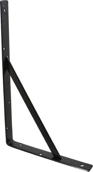 Knape & Vogt - 1,000 Lb Capacity, Black Epoxy Coated, L-Bracket - 16" Long, 10" High - Industrial Tool & Supply