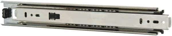 Knape & Vogt - 12" Slide Length, 12" Travel Length, Steel Precision Drawer Slide - 1/2" Wide, 1-13/16" High, 100 Lb Capacity at Full Extension, Chrome Finish - Industrial Tool & Supply