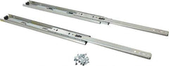 Knape & Vogt - 14" Slide Length, 14" Travel Length, Steel Precision Drawer Slide - 1/2" Wide, 1-13/16" High, 100 Lb Capacity at Full Extension, Chrome Finish - Industrial Tool & Supply