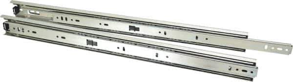 Knape & Vogt - 20" Slide Length, 20" Travel Length, Steel Precision Drawer Slide - 1/2" Wide, 1-13/16" High, 100 Lb Capacity at Full Extension, Chrome Finish - Industrial Tool & Supply
