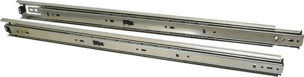 Knape & Vogt - 22" Slide Length, 22" Travel Length, Steel Precision Drawer Slide - 1/2" Wide, 1-13/16" High, 100 Lb Capacity at Full Extension, Chrome Finish - Industrial Tool & Supply