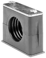 HYDAC - 1.97" Wide x 1.69" High x 1.18" Deep, Polypropylene Standard Duty Stainless Vibration-Control Clamp - Stainless Steel Plate, Mount with Weld Plate, Top Plate, Plastic Clamp Pair, Bolts - Industrial Tool & Supply