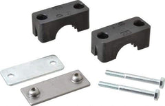 HYDAC - 2.83" Wide x 2.52" High x 1.18" Deep, Polypropylene Standard Duty Vibration-Control Clamp - Carbon Steel Plate, Mount with Weld Plate, Top Plate, Plastic Clamp Pair, Bolts - Industrial Tool & Supply