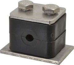 HYDAC - 1.42" Wide x 1.26" High x 1.18" Deep, Polypropylene Standard Duty Stainless Vibration-Control Clamp - Stainless Steel Plate, Mount with Weld Plate, Top Plate, Plastic Clamp Pair, Bolts - Industrial Tool & Supply