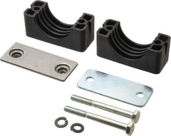 HYDAC - 2.83" Wide x 2.52" High x 1.18" Deep, Polypropylene Standard Duty Vibration-Control Clamp - Carbon Steel Plate, For 1-1/4" Pipe, Mount with Weld Plate, Top Plate, Plastic Clamp Pair, Bolts - Industrial Tool & Supply