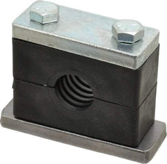 HYDAC - 3.35" Wide x 2.99" High x 1.18" Deep, Polypropylene Heavy Duty Vibration-Control Clamp - Carbon Steel Plate, Mount with Weld Plate, Top Plate, Plastic Clamp Pair, Bolts - Industrial Tool & Supply