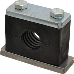 HYDAC - 3.35" Wide x 2.52" High x 1.18" Deep, Polypropylene Heavy Duty Vibration-Control Clamp - Carbon Steel Plate, Mount with Weld Plate, Top Plate, Plastic Clamp Pair, Bolts - Industrial Tool & Supply