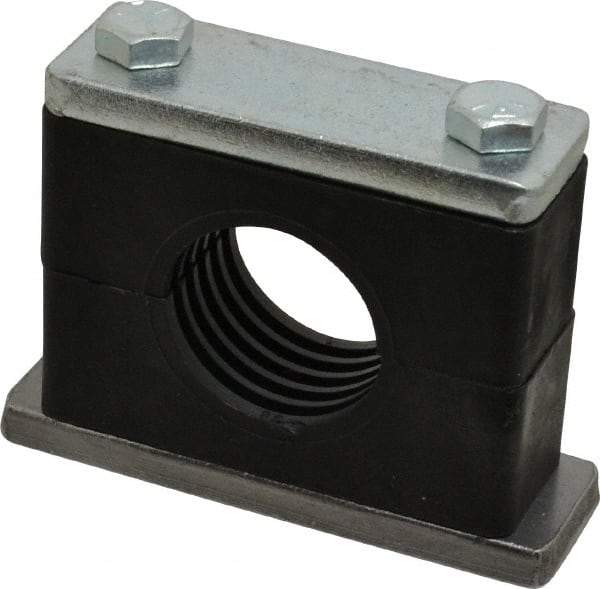 HYDAC - 3.94" Wide x 2.99" High x 1.18" Deep, Polypropylene Heavy Duty Vibration-Control Clamp - Carbon Steel Plate, Mount with Weld Plate, Top Plate, Plastic Clamp Pair, Bolts - Industrial Tool & Supply