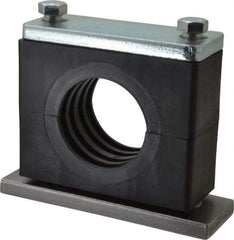 HYDAC - 5.51" Wide x 4.33" High x 1.77" Deep, Polypropylene Heavy Duty Vibration-Control Clamp - Carbon Steel Plate, Mount with Weld Plate, Top Plate, Plastic Clamp Pair, Bolts - Industrial Tool & Supply