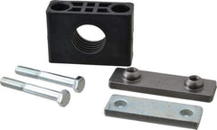 HYDAC - 3.94" Wide x 2.99" High x 1.18" Deep, Polypropylene Heavy Duty Vibration-Control Clamp - Carbon Steel Plate, For 1" Pipe, Mount with Weld Plate, Top Plate, Plastic Clamp Pair, Bolts - Industrial Tool & Supply