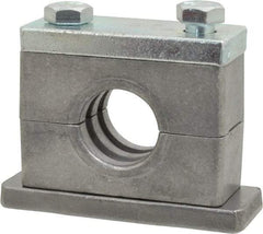 HYDAC - 3.35" Wide x 2.52" High x 1.18" Deep, Aluminum Heavy Duty Vibration-Control Clamp - Carbon Steel Plate, For 3/4" Pipe, Mount with Weld Plate, Top Plate, Plastic Clamp Pair, Bolts - Industrial Tool & Supply