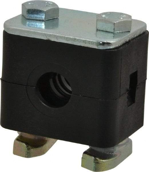 HYDAC - 1.65" Wide x 1.53" High x 1.18" Deep, Polypropylene Standard Duty C-Rail Mount Vibration-Control Clamp - Carbon Steel Plate, Mount with C-Rail Nuts, Top plates, Clamp Pairs, and Bolts - Industrial Tool & Supply