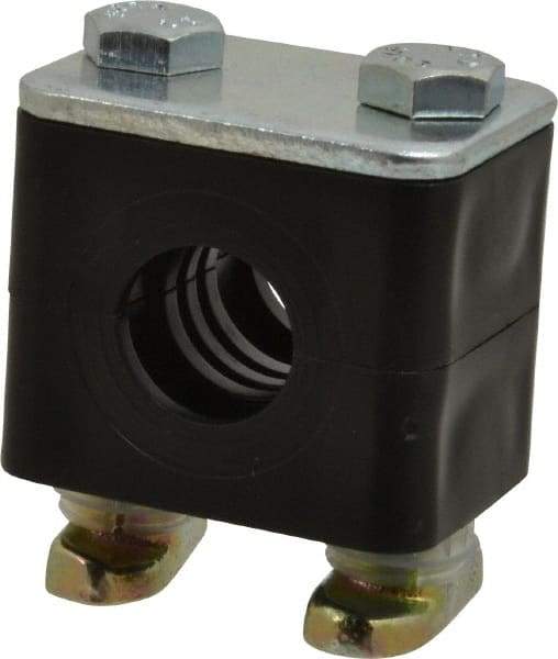 HYDAC - 1.65" Wide x 1.53" High x 1.18" Deep, Polypropylene Standard Duty C-Rail Mount Vibration-Control Clamp - Carbon Steel Plate, Mount with C-Rail Nuts, Top plates, Clamp Pairs, and Bolts - Industrial Tool & Supply