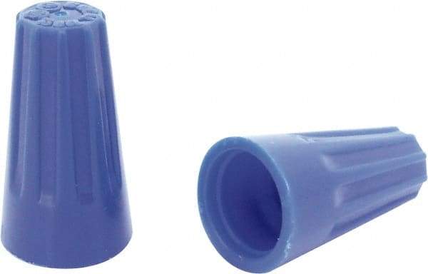 Ideal - 2, 22 to 3, 16 AWG, 300 Volt, Flame Retardant, Standard Twist on Wire Connector - Blue, 221°F - Industrial Tool & Supply