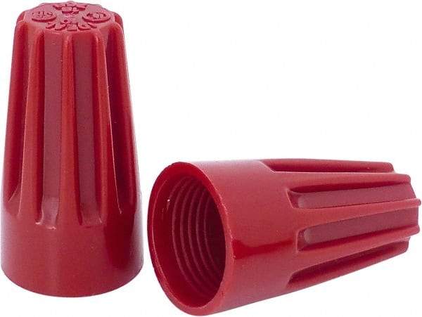 Ideal - 2, 14 to 4, 12 AWG, 600 Volt, Flame Retardant, Standard Twist on Wire Connector - Red, 221°F - Industrial Tool & Supply