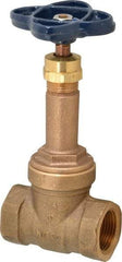 NIBCO - 3/4" Pipe, Class 125, Threaded Bronze Solid Wedge Rising Stem Gate Valve - 200 WOG, 125 WSP, Union Bonnet - Industrial Tool & Supply
