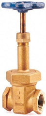 NIBCO - 1/4" Pipe, Class 150, Threaded Bronze Solid Wedge Rising Stem Gate Valve - 300 WOG, 150 WSP, Bolted Bonnet - Industrial Tool & Supply