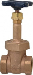 NIBCO - 1" Pipe, Class 150, Threaded Bronze Solid Wedge Rising Stem Gate Valve - 300 WOG, 150 WSP, Bolted Bonnet - Industrial Tool & Supply