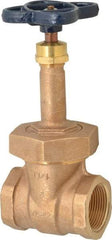 NIBCO - 1-1/4" Pipe, Class 150, Threaded Bronze Solid Wedge Rising Stem Gate Valve - 300 WOG, 150 WSP, Bolted Bonnet - Industrial Tool & Supply