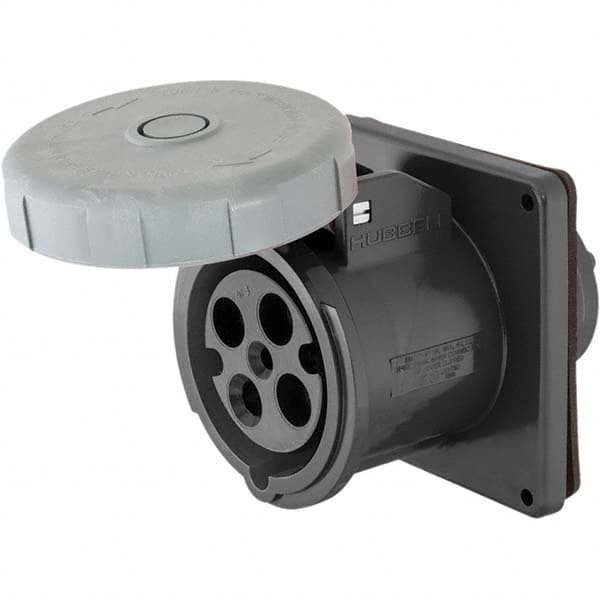 Pin & Sleeve Receptacles; Receptacle/Part Type: Receptacle; Pin Configuration: 4; Number of Poles: 3; IEC Pin & Sleeve Style: IEC 60309-2; IEC 60309-1; Amperage: 60 A; Hub Size (Inch): 1 in; Resistance Features: Water-Tight; Number Of Phases: 3; Number Of