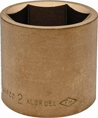 Ampco - 2", 3/4" Drive, Standard Hand Socket - 6 Points, 2-9/16" OAL, Aluminum Bronze - Industrial Tool & Supply