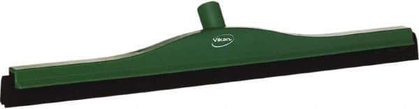 Vikan - 24" Foam Rubber Blade Bench Squeegee - Double Edge, Green, Plastic Holder - Industrial Tool & Supply