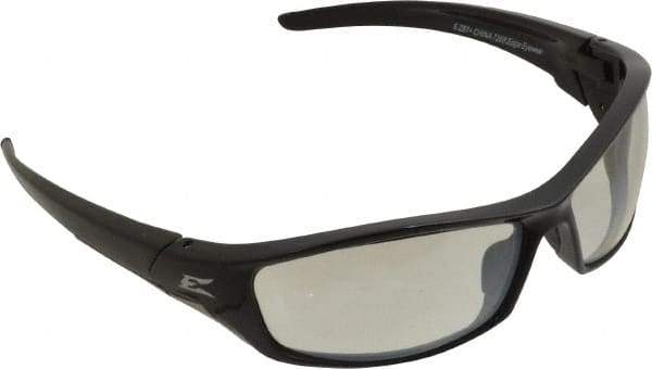 Edge Eyewear - Indoor/Outdoor Mirror Lenses, Framed Safety Glasses - Scratch Resistant, Black Nylon TR90 Frame, Size Universal, Wrap Around - Industrial Tool & Supply