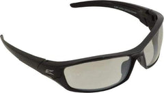 Edge Eyewear - Indoor/Outdoor Mirror Lenses, Framed Safety Glasses - Scratch Resistant, Black Nylon TR90 Frame, Size Universal, Wrap Around - Industrial Tool & Supply