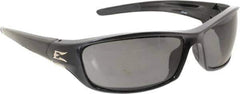 Edge Eyewear - Smoke Lenses, Framed Safety Glasses - Scratch Resistant, Black Nylon TR90 Frame, Size Universal, Wrap Around - Industrial Tool & Supply