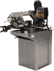 Jet - 7 x 7" Max Capacity, Manual Step Pulley Horizontal Bandsaw - 137 to 275 SFPM Blade Speed, 230 Volts, 45°, 3 Phase - Industrial Tool & Supply