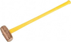 American Hammer - 12 Lb Head Nonsparking Hammer - 34" OAL, 31" Long Fiberglass Handle - Industrial Tool & Supply