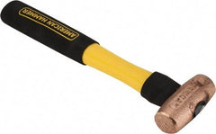 American Hammer - 1-1/2 Lb Head Nonsparking Mallet - 12" OAL, 11" Long Fiberglass Handle - Industrial Tool & Supply