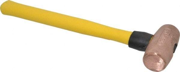 American Hammer - 3 Lb Head Nonsparking Mallet - 14-1/2" OAL, 13" Long Fiberglass Handle - Industrial Tool & Supply