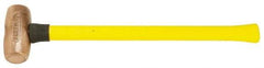 American Hammer - 5 Lb Head Nonsparking Hammer - 22" OAL, 20" Long Fiberglass Handle - Industrial Tool & Supply