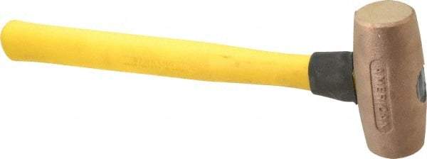 American Hammer - 4 Lb Head Nonsparking Mallet - 14-1/2" OAL, 13" Long Fiberglass Handle - Industrial Tool & Supply